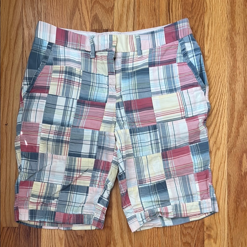 LL BEAN Plaid Madras Patchwork Shorts